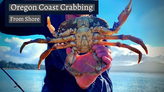 Crabbing The Oregon Coast From Shore w Crab Snares  CATCH amp COOK [upl. by Darbie]