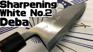 Sharpening a 210mm Tsukiji Aritsugu AiDeba [upl. by Anailli]