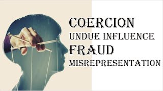 Coercion Undue Influence Fraud Misrepresentation  Indian Contract Act 1872  Law Guru [upl. by Petula216]