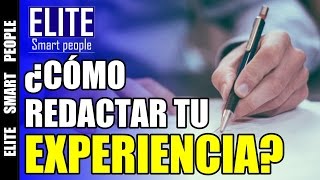 ¿Cómo redactar tu Experiencia laboral o profesional en el resumen profesional Video2 [upl. by Anneehs613]