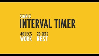 Interval timer 40 seconds 20 second rest [upl. by Florella]