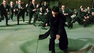 Neo vs Smith Clones Part 1  The Matrix Reloaded Open Matte [upl. by Lotsyrc516]