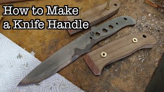 How to Make a Knife Handle  Drilling Profiling amp Dry Fitting [upl. by Otrebogad]