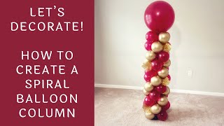 How To Make A Spiral Balloon Column  Tutorial [upl. by Ki]