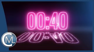 40 seconds countdown NEON Glow Edition amp voice over ⏰ [upl. by Leuqram]