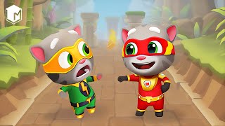 Talking Tom Hero Dash New Update vs Tom Gold Run  Talking Tom vs Hero Tom  Android amp IOS Gameplay [upl. by Gnilrac]