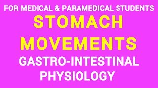 06 STOMACH MOVEMENTS  GIT PHYSIOLOGY [upl. by Edyaw]